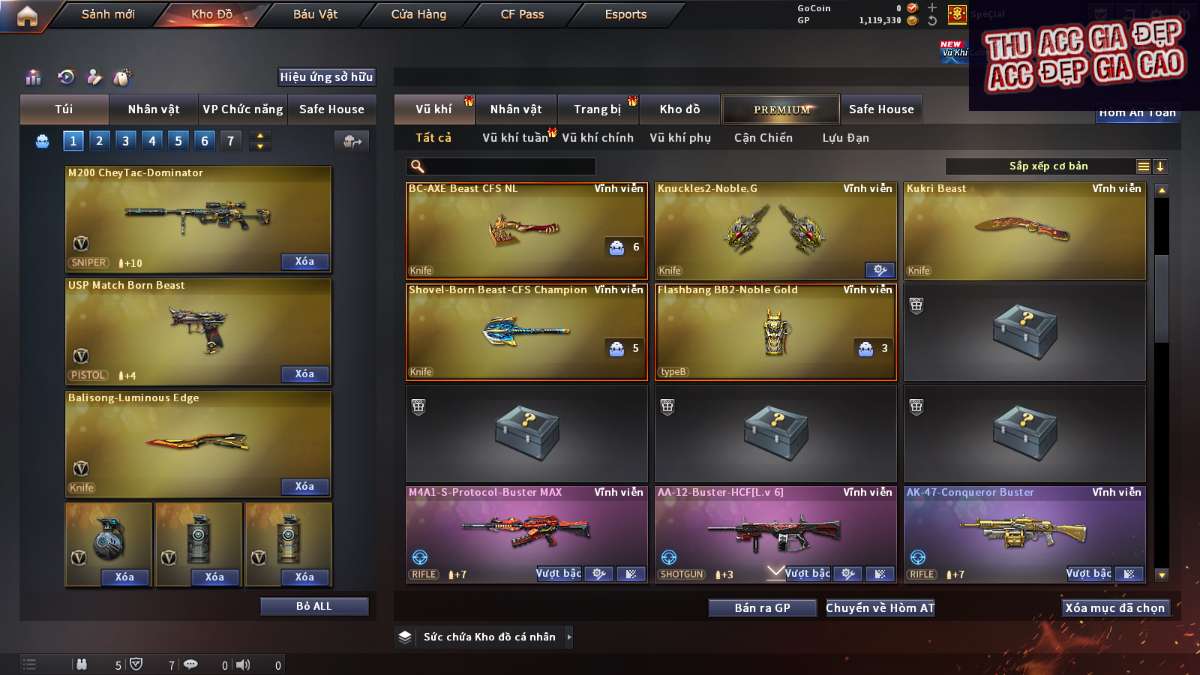 shop acc cf uy tin gia re